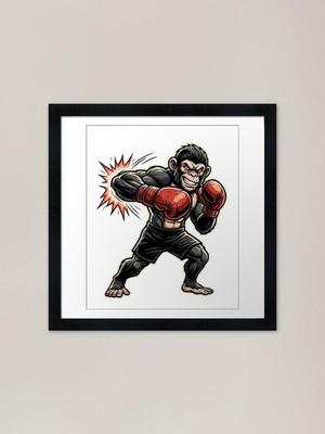 Baby Punch Affe gerahmter Kunstdruck gerahmt Wandbild Poster Leinwanddruck Bild