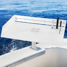 Marine Boat Cutting Board with Rod Holder, 20" Bait Table/Fillet Station, Kni...