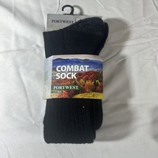 Portwest SK10 Combat Outdoor Socks Mens Black UK 10-13 Cushioned 5pack