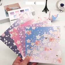 42 Sheets Cherry Blossom Foil Print Origami Japanese Floral Folding Craft Paper