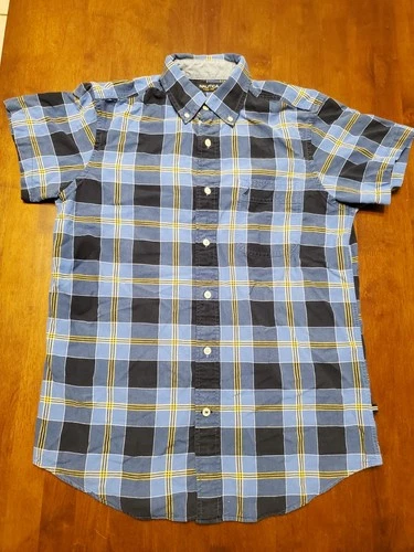 NAUTICA Mens Short Sleeve Button Down Plaid Shirt Size Small Casual Woven S - product listing photo