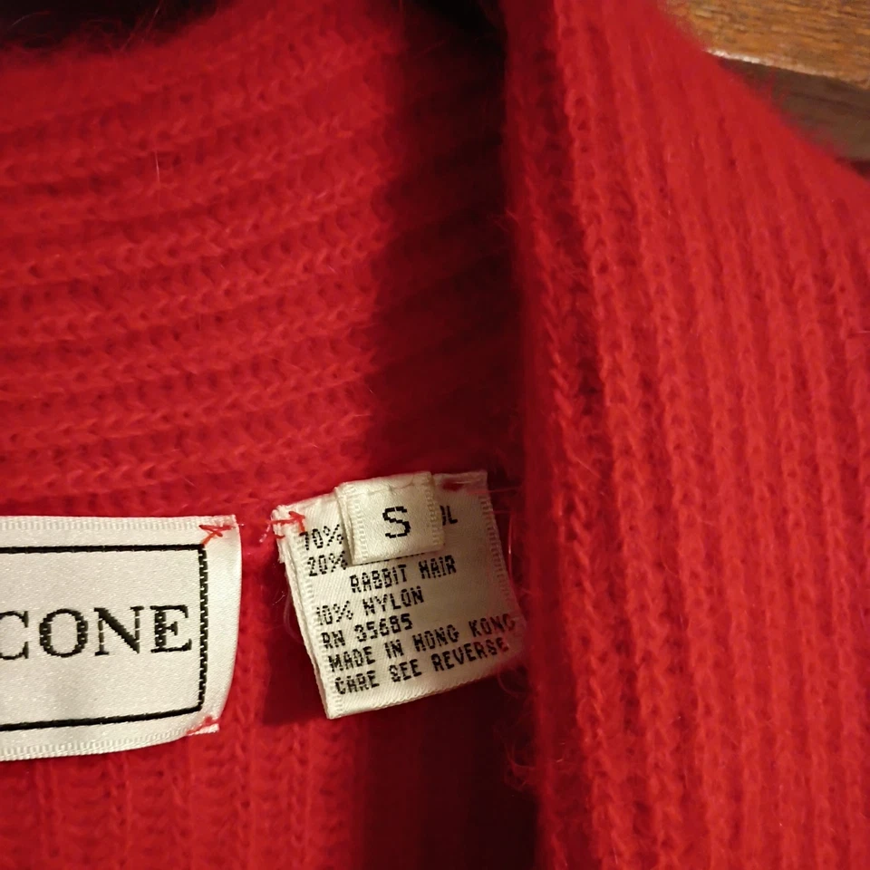 Cárdigan Vintage Evan Picone Años 80 Acolchado Hombros Lana de Cordero Angora Cabello de Conejo S Foto 4 de 4