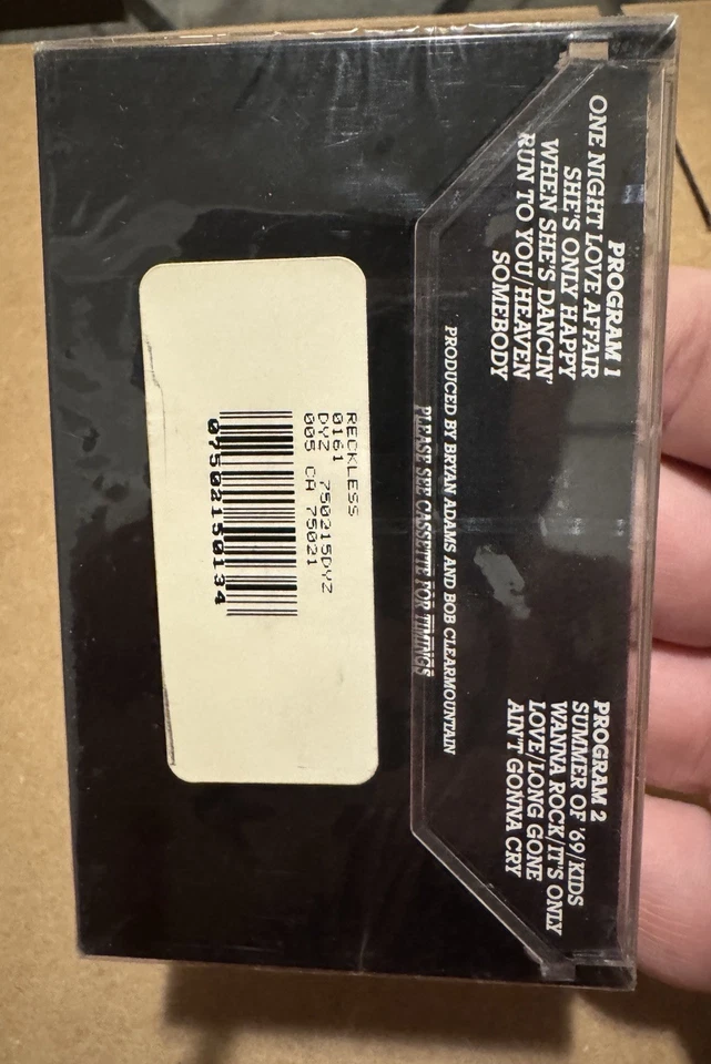 Brian Adams - Reckless - 1986 - A&M - Sealed Cassette - Club Edition - Image 2 of 4
