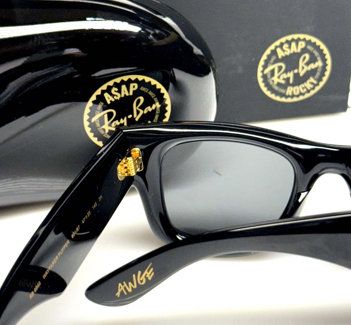 Ray-Ban X A$AP Rocky Wayfarer Puffer Ultra Black Sunglasses Awge