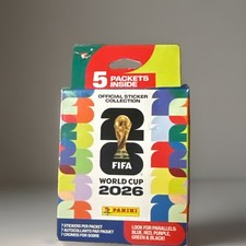 2026 PANINI FIFA WORLD CUP 5 PACKETS STICKER HANGER BOX FACTORY SEALED