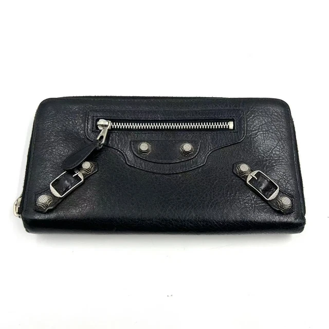 10.22 022 Balenciaga Continental Zip Around Wallet Black