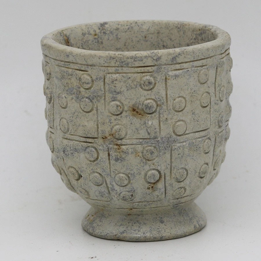 Chinese Oriental culture , carved jade cup with grains beast head ,le C959 - Image 4 of 4