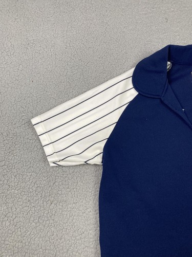 VTG Hub Bar Shirt Mens LG Blue White Short Sleeve Baseball Jersey 70s Runs Small - Picture 4 of 12
