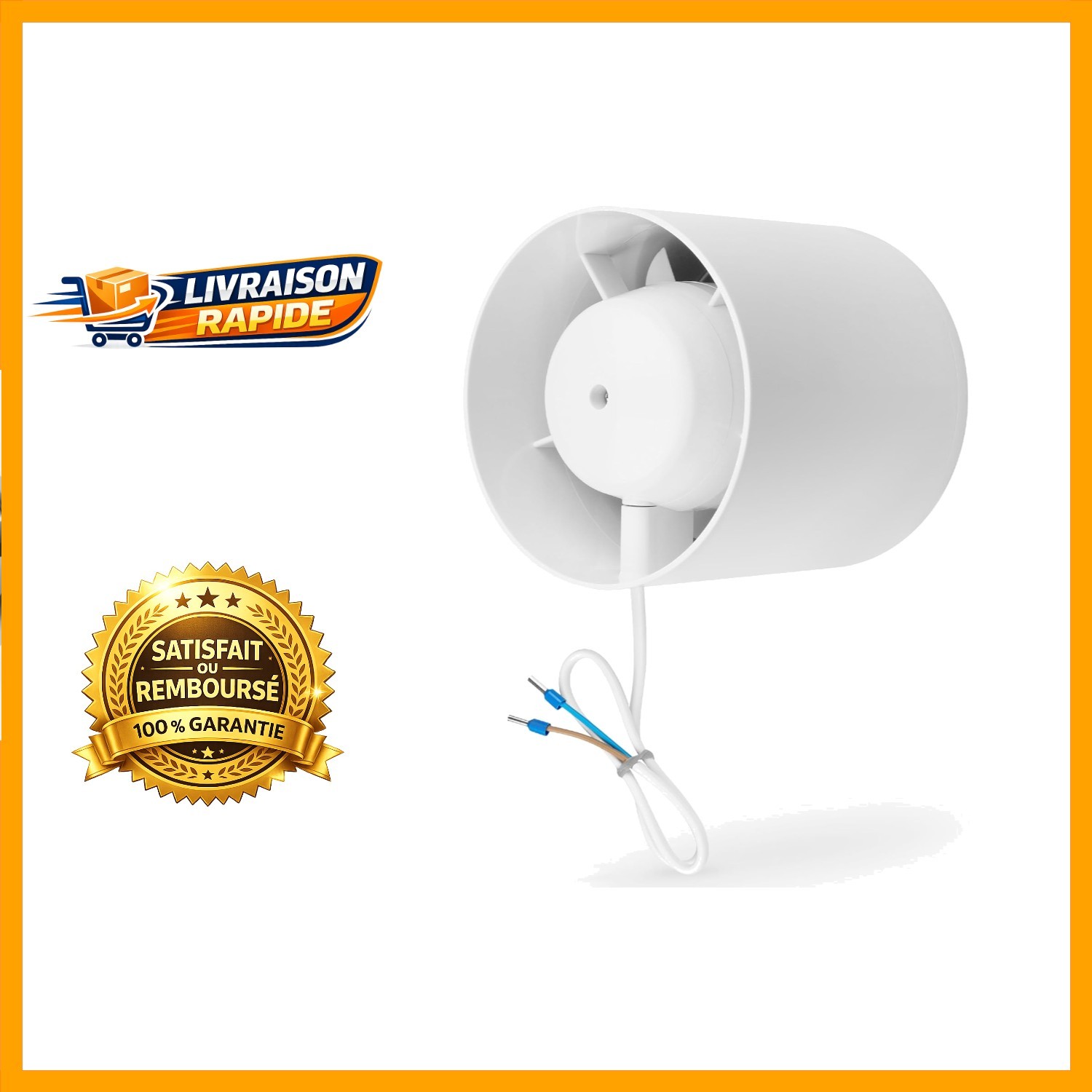 Ventilateur INLINE 100 mm silencieux à installation facile pour l'extraction d'humidité