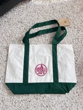 Trader Joe  s Bag Canvas Reusable Heavy Cotton Holiday Shopping Green Large