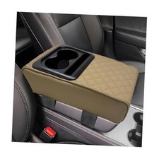 Car Center Console Armrest Pillow, Memory Foam Auto Armrest Box Diamond, Beige