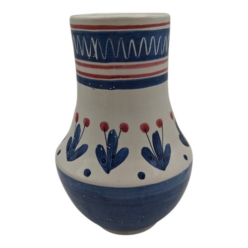 Vintage Graverens Sandnes Norway Red White Blue Hand Made Vase - Picture 5 of 7