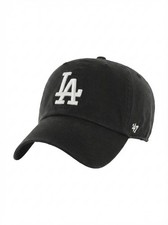 47 Brand MLB Los Angeles Dodgers Black CLEAN UP Adjustable Hat Cap