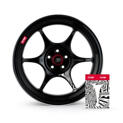 Enkei PF06 16x8 4x100 +30mm, 67mm Bore Black w/Machined Lip Edge