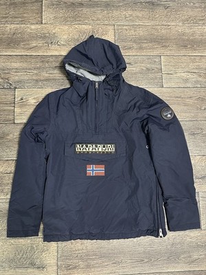 napapijri jacket men anorak hooded navy small 