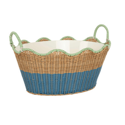 Two-Tone Rattan Drink Basket