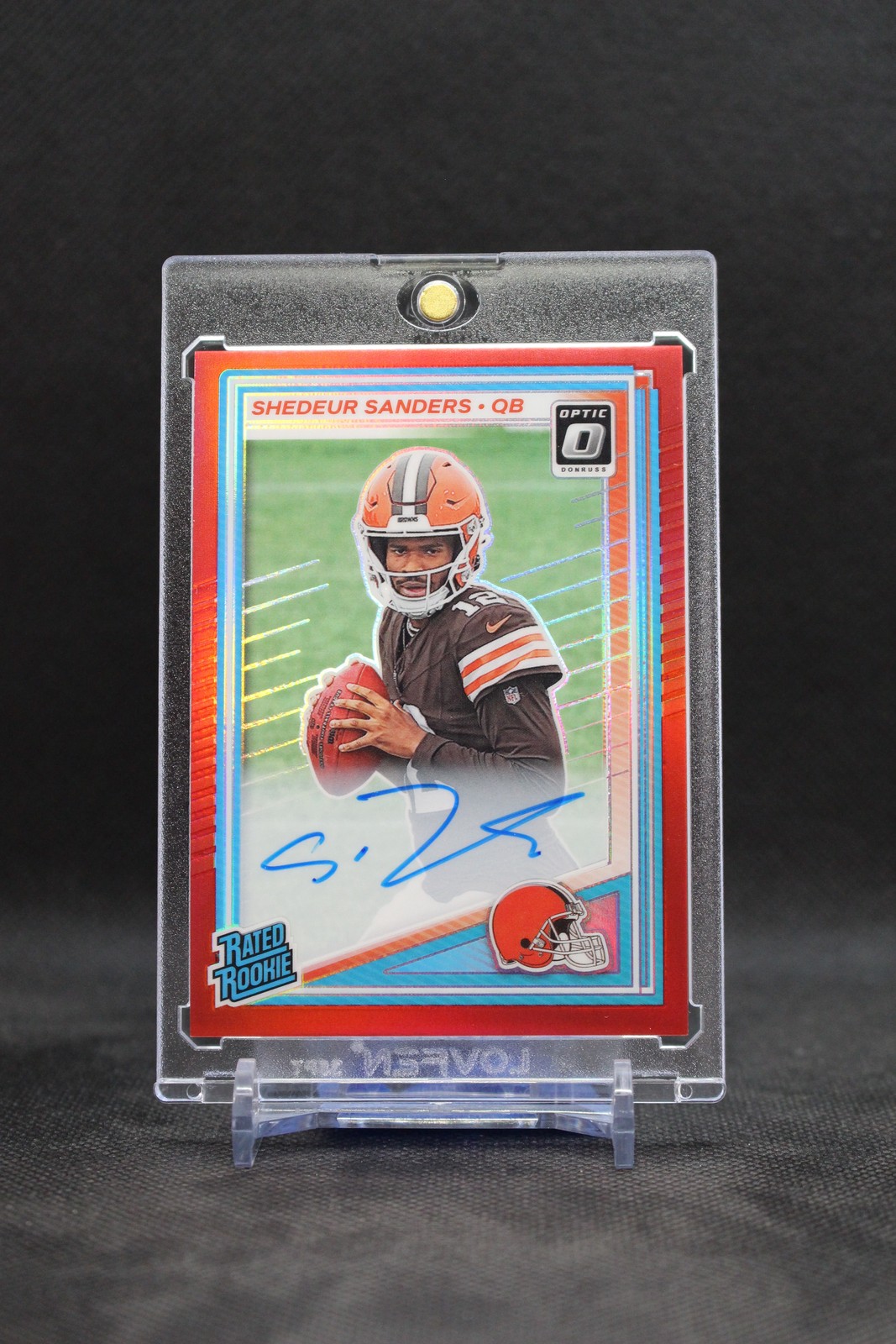 2025 Donruss Optic #203 Shedeur Sanders Rated Rookies RPS Autographs Red #/99