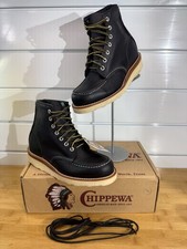 CHIPPEWA MEN SIZE 5 1/2 E USA MADE LEATHER NEW VINTAGE VIBRAM WEDGE SOLE BOOTS