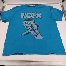Camiseta De Colección NOFX Black Flag My War XL Azul Punk Y2K Banda Desteñida Raro Cuchillo Años 00’s