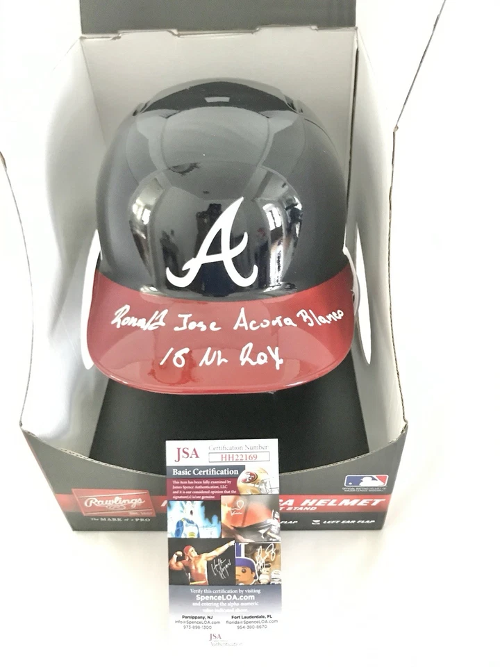 ATLANTA BRAVES RONALD ACUNA signed INSCRIBED FULL SIZE BATTING HELMET JSA - Image 2 of 4