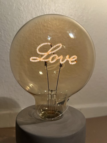 Edison Style Bulb Battery Operated Light (LOVE) light bulb - Picture 3 of 4