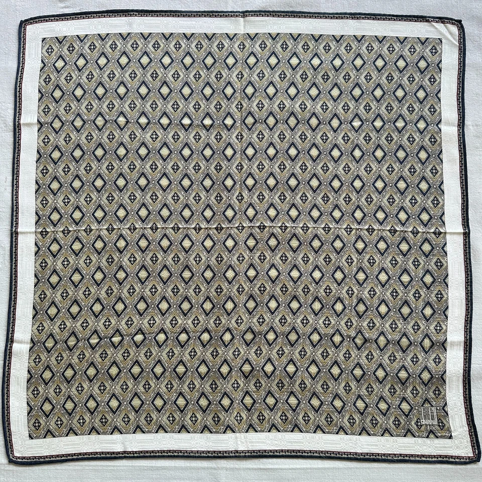 Lot of 10 Handkerchief Vintage Geometric~Lattice~Plaid Pocket Square Cotton 20" - Image 2 of 4