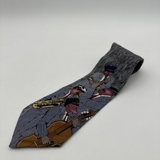 Vintage Wembley Jazz Band Print Necktie 1930s 1940s Scene USA Made