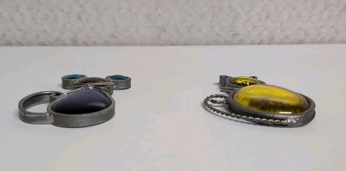 Set of 3 Vintage Leaded Stain Glass Kitty, Cat, & Mouse Handmade Suncatcher - Picture 8 of 9