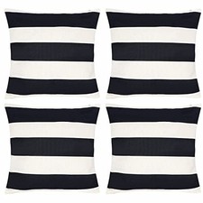 4 Pack Waterproof Pillow Covers Outdoor 18" x 18" Pack of 4 Black White