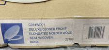 Jones Stephens C014WD01 Elongated Wood Toilet Seat - Bone *READ*
