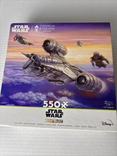 Thomas Kinkade Star Wars Mandalorian The Escort Ship 550 Piece Jigsaw Puzzle NEW