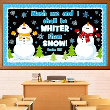 Winter Snowman Bulletin Board Decoration Set, Religious Classroom... 
