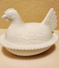 Indiana Milk Glass - Nesting Chicken - Vintage