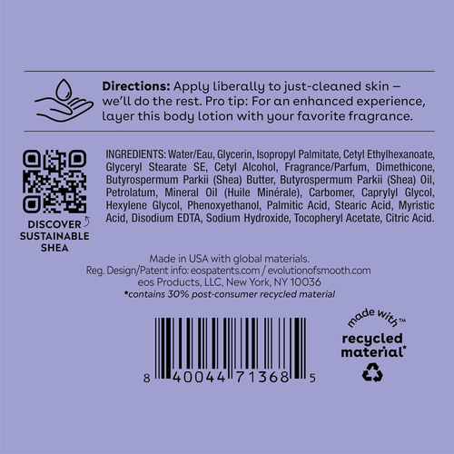 Eos Shea Better Body Lotion- Vanilla Cashmere, 24-Hour Moisture Skin Care, Light - Picture 9 of 9