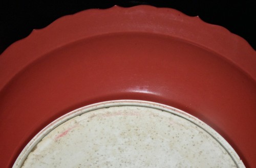 18.2"Old Chinese antique Yuan dynasty Genghis Khan Red glaze Dragon pattern disc - Afbeelding 6 van 9