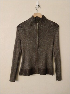 BELLDINI Ladies Dark Gray Rhinestone Zip Front Jacket PL