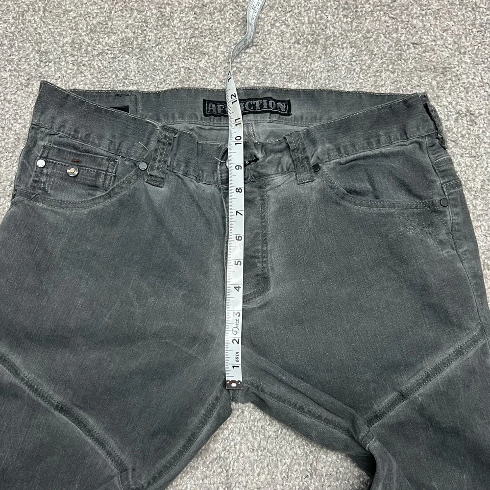 Affliction 牛仔裤男式 33 褪色黑色 Gage 直筒 36x33 双膝牛仔 — 第 4/4 张图片