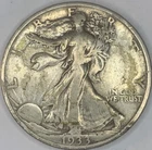 1933 S Walking Liberty Half Dollar - fine 90% Silver Key Date