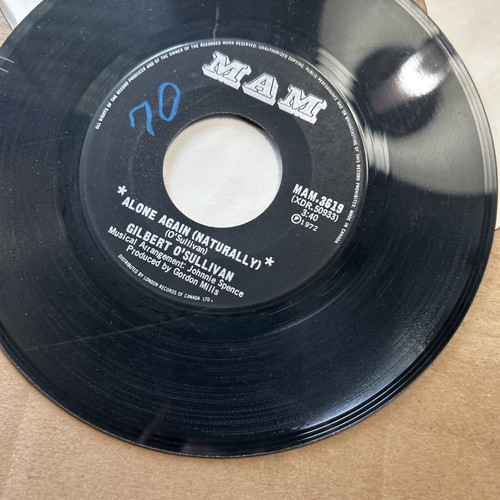 Gilbert O'sullivan Alone Again Naturally/Save It 1972 MAM Records 45 - Picture 2 of 4