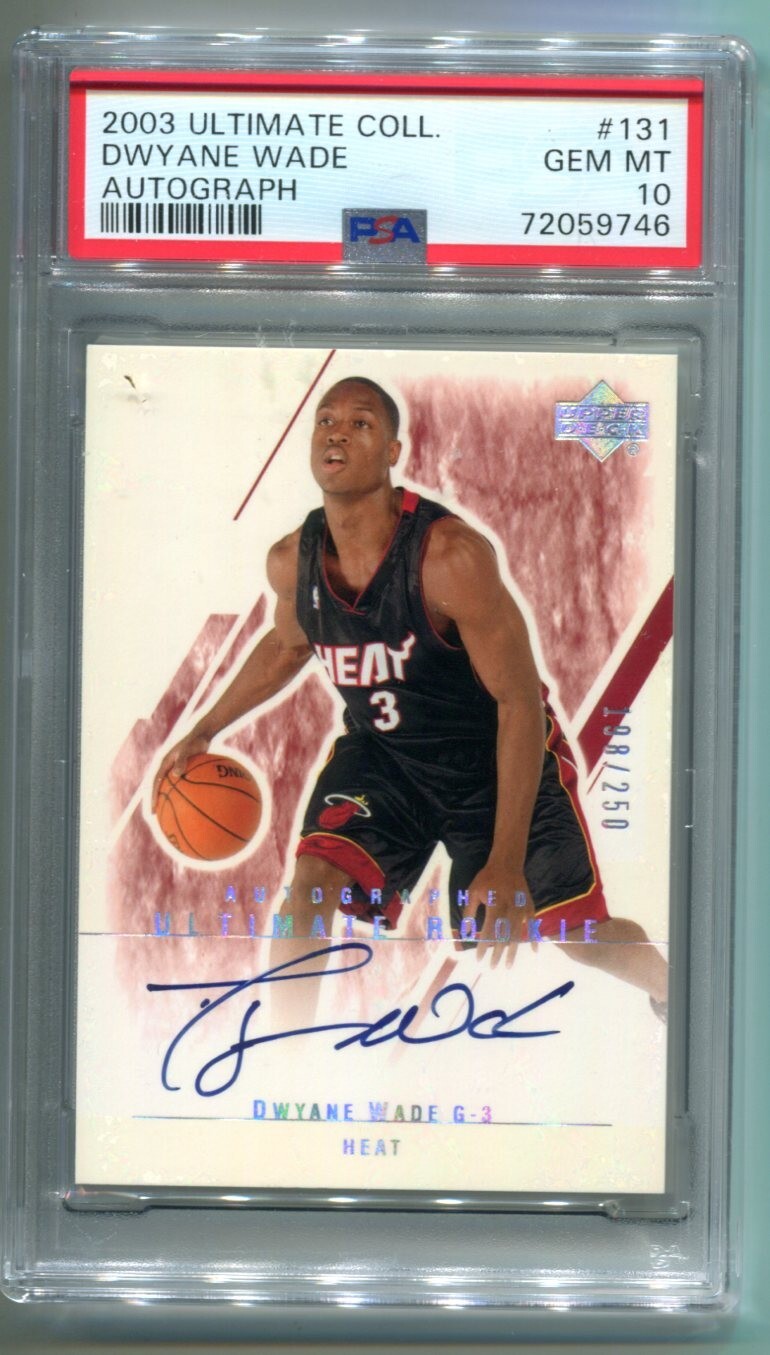 2003 Ultimate Collection Dwayne Wade RC AUTO 198/250 PSA 10 GEM MINT 💎