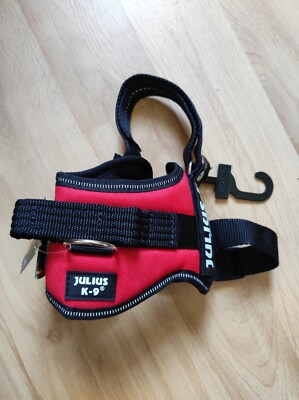 K9-Powergeschirr - Julius-K9 - rot - schwarz - Mini - 51-67cm Brustumfang - neu