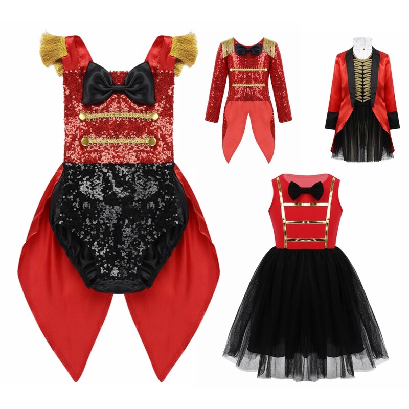 Kids Baby Girls Ringmaster Circus Costume Themed Party Romper Tutu