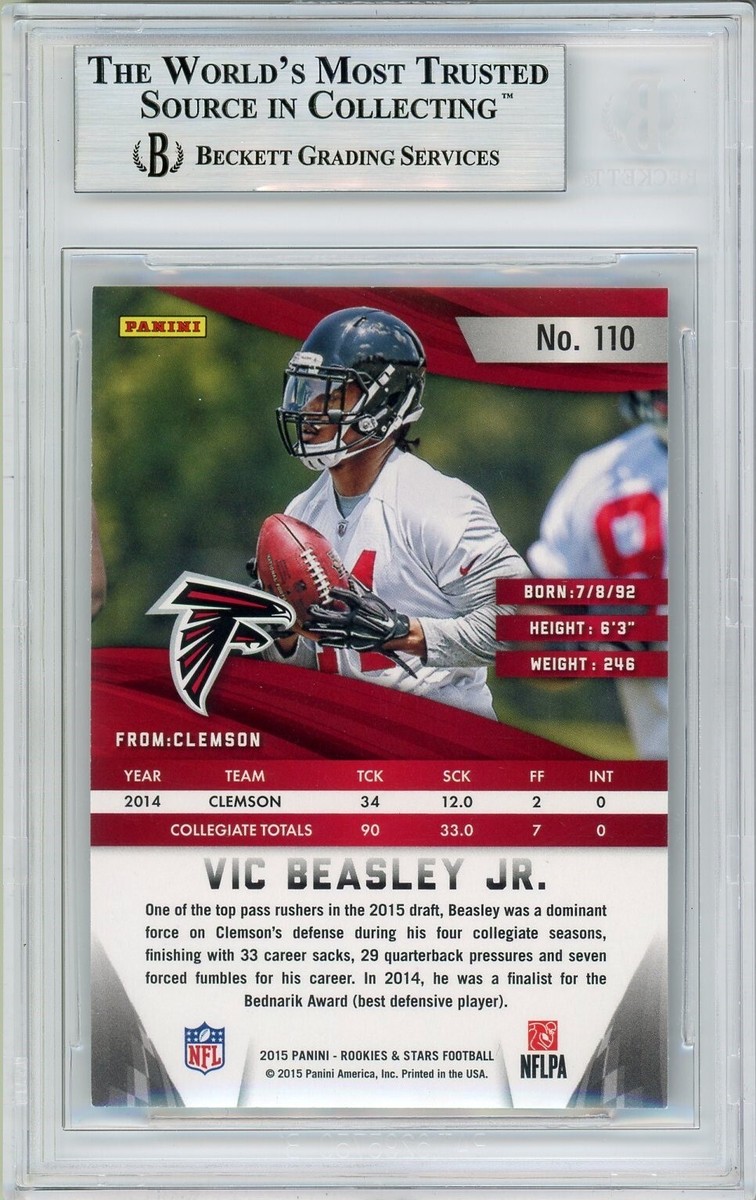 POP 1: Vic Beasley RC BGS 9+: 2015 Rookies Stars Longevity Rookie Gisto  #110