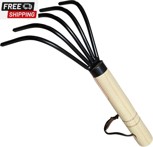 Garden Guru Hand Rake Cultivator Claw Soil Tiller - Military Grade Steel - Rust