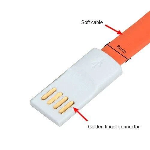 МАГНИТНЫЙ 8 «плоский браслет данных синхронизации зарядное устройство кабель MICRO USB для Samsung HTC LG - Изображение 3 из 4