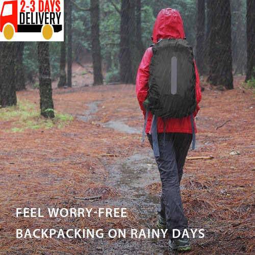 2 Pack Waterproof Rain Cover for Backpack, Backpack Rain Cover with Reflective S - Picture 7 of 16