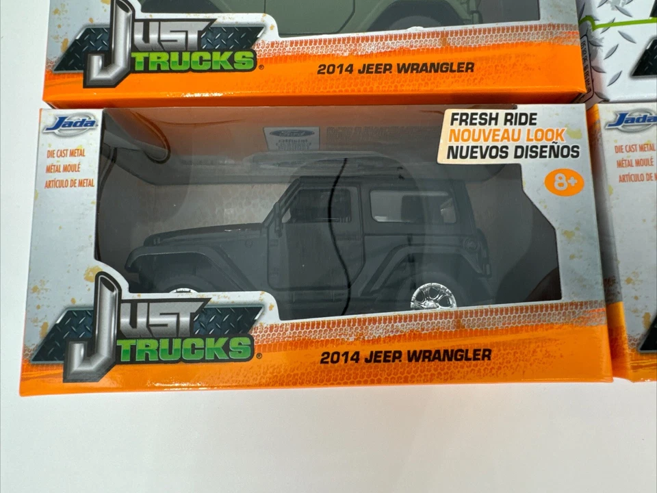 Jada Just Trucks 2014 Jeep Wrangler Orange Black Blue Green Red 1/32 - Image 2 of 4