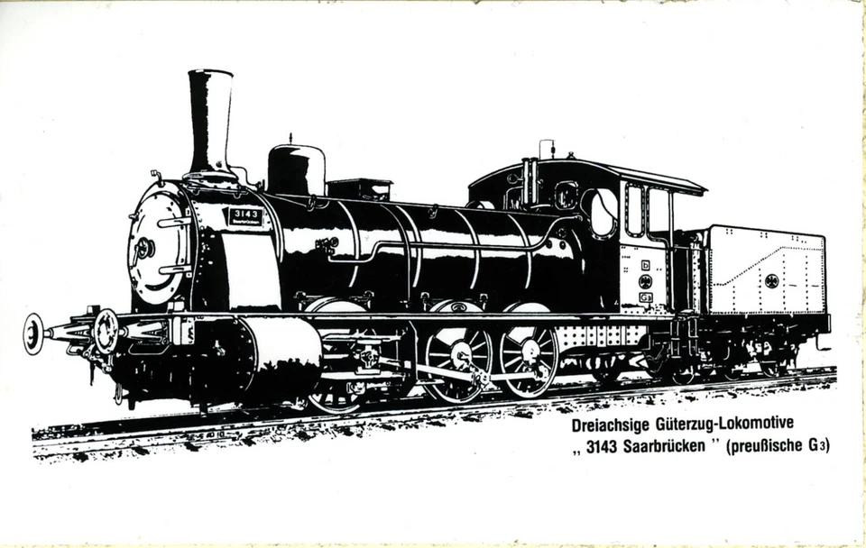 Dampflokomotive pr. G3 Nr. 3143 Saarbrücken Aufkleber Sticker - Bild 1 von 1