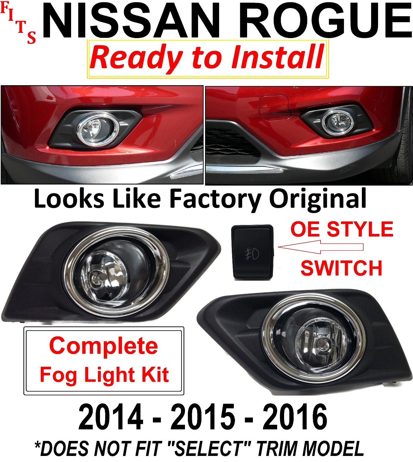 Clear Lens Fog Driving Lights Kit Compatible with 2007-2011