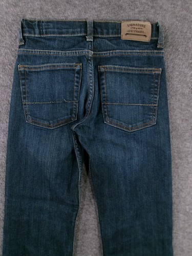 Levis Jeans Youth 26X25 Blue Straight Leg Regular Fit Dark Wash Signature - Picture 10 of 13